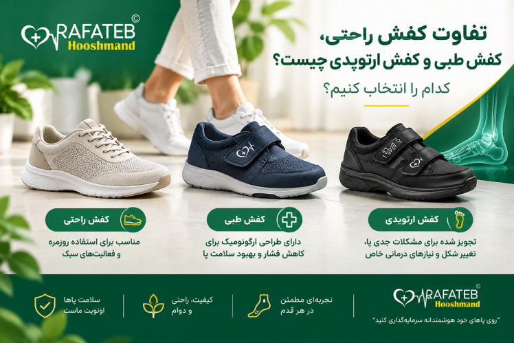 تفاوت کفش راحتی، کفش طبی و کفش ارتوپدی چیست؟ کدام را انتخاب کنیم؟